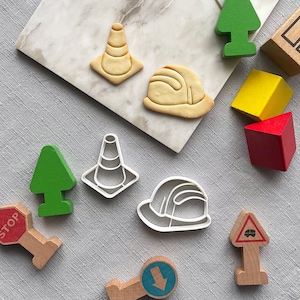 Hard Hat and Safety Cone Cookie Cutter
