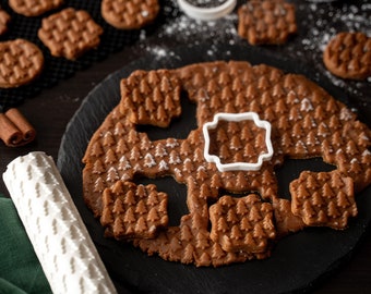 Rouleau gaufré, Motif épicéa, Rouleaux à pâtisserie 3D pour biscuits, Moules pour pâte à pâtisserie, Rouleau à pâte gaufré 2024