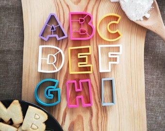 ALPHABET cookie cutter, COLORFUL letters for kids