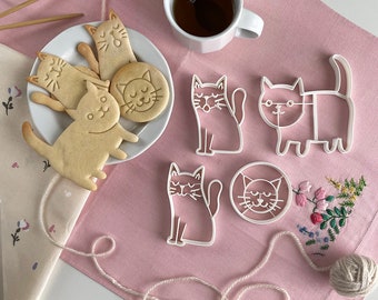 Set Of 4 Cat Cookie Cutters