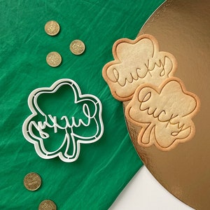 St. Patrick&#39;s day LUCKY cookie cutter, four- leaf clover