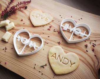 PERSONALIZED cookie cutter in a shape of heart