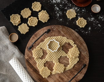 Rouleau à aiguilles en relief, Motif popits, Motif à bulles, Rouleaux à pâtisserie 3D pour biscuits, Moules pour pâte à pâtisserie, Rouleau à pâtisserie en relief 2024