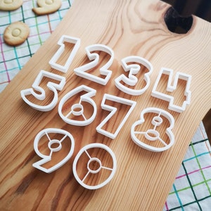 Número Cortador de galletas Set 0 - 9, Decoración de pastel de cumpleaños, material de aprendizaje divertido