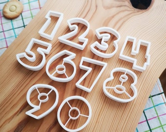 Number Cookie cutter  Set 0 - 9, Birthday Cake Decoration, Fun learning material