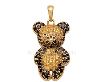 Cute Teddy Bear Pendant, Sterling Silver Charm Necklace, Bear Pendant, Teddy Pendant, Fashion Jewelry Gifts, Girls Pendant, Gift For Mom