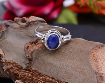 Natural Lapis Lazuli Ring, Birthstone Ring, 925 Sterling Silver, Statement Ring, Midi Ring, Boho Ring, Everyday Ring, Women Ring