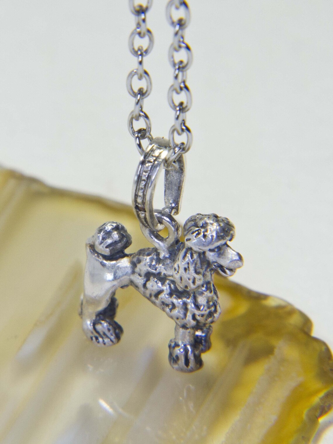 Tiny poodle necklace / Poodle pendant / Dog pendant / Animal Etsy