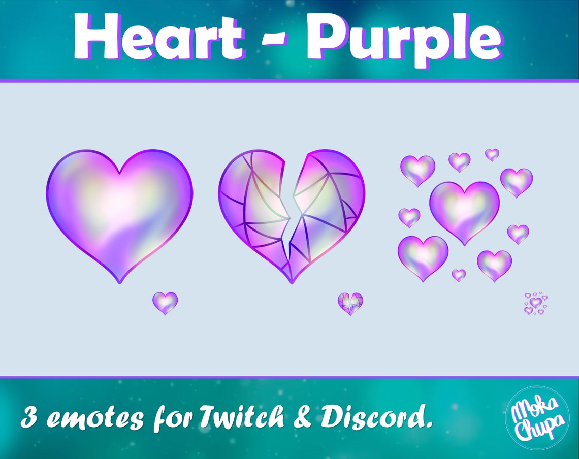 Heart Purple Twitch Emotes Discord Emotes Streamer Emotes | Etsy