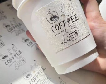 Custom Made Single Color Printing Rough Texture Label Sticker/Label, Coffee Jar/Tea Jar/Business/Wedding/Gift Stickers