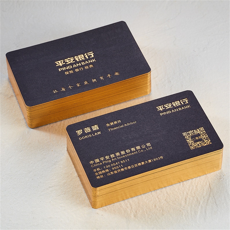 Luxury Gold Foil Business Cards Design and Print, Foil Edging Calling