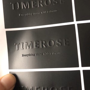 Benutzerdefinierte blindgeprägter Aufkleber / schwarzes Folienetikett / personalisiertes Logo / Foliensiegel / Hochzeitsaufkleber