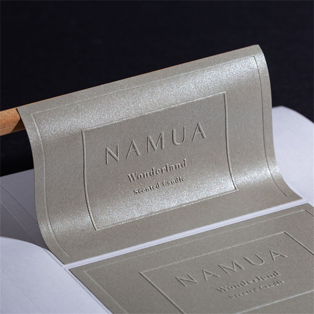 Custom Embossed Sticker/gold Silver White Glitter Metallic Label