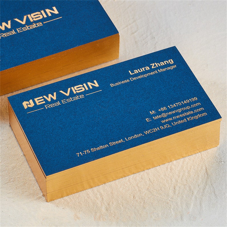 Luxury Gold Foil Business Cards Design and Print Foil Edging Etsy