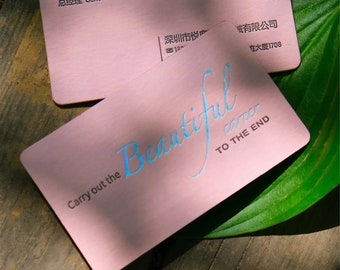 Pink Business Card Design and Print , Pink card stock with holographic silver foil, holographic silver foil calling cards