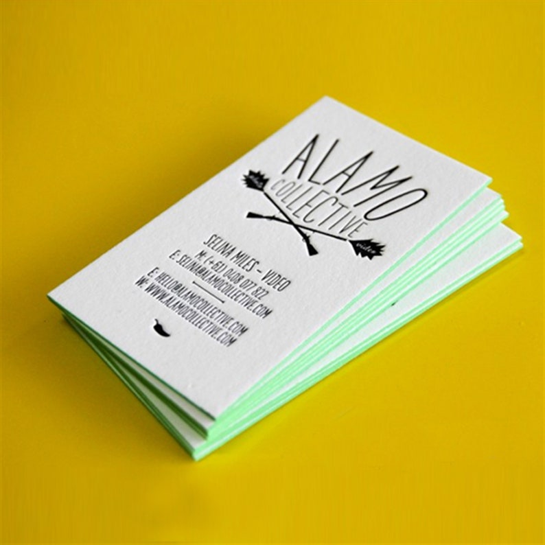 100 Custom Letterpress Business Cards Modern Simple Luxury Etsy