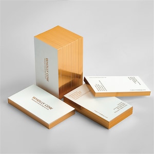 Gold Business Card Design and Print, Cotton Business Card with gold foil stamping, white business card,Calling Cards