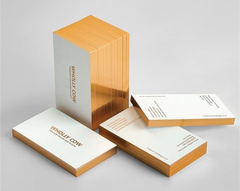 Gold Business Card Design and Print, Cotton Business Card with gold foil stamping, white business card,Calling Cards