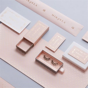 Luxury Pink Business Card with Gold foil, Gold foil Stamping Business Card ,Unique business card image 5