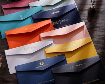 Envelopes de carimbo de folha personalizados, impressão em envelopes de carimbo de folha personalizados, envelopes de papelaria personalizados