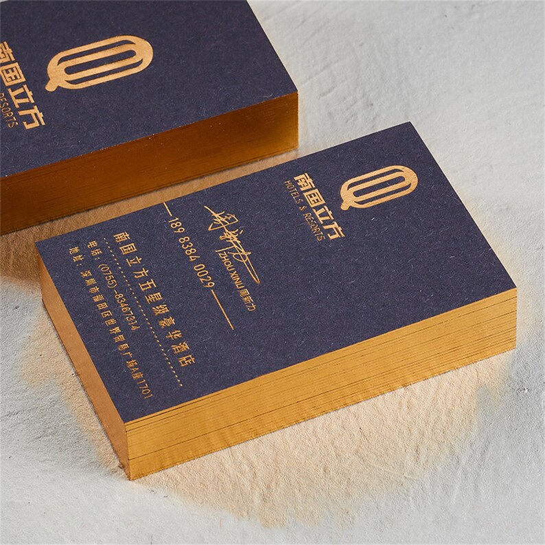 Luxury Gold Foil Business Cards Design and Print Foil Edging Etsy