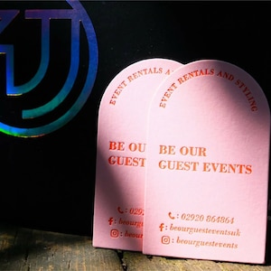 "Letterpress Pink Visitenkarten - Einfaches Kartendesign ""Letterpress""."