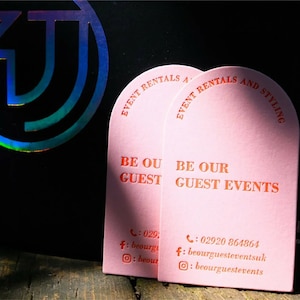 Custom Letterpress Pink Business Cards - Simple Card Design Letterpress.