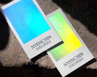 Luxury holographic foil Business Card Design and Print, Cotton Business Card with foil stamping, white business card