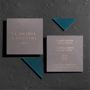 100 Custom Luxury Foil Stamping Business Card-Cool Grey Paper