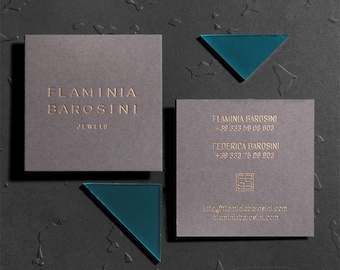 100 Custom Luxury Foil Stamping Business Card-Cool Grey Paper