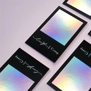 Luxury holographic foil Business Card Design and Print, Business Card with foil stamping, Pink/Black/Dark Navy business card