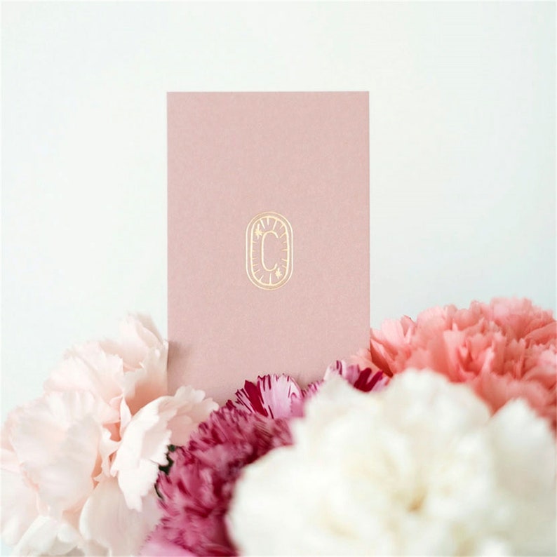 Luxury Pink Business Card with Gold foil, Gold foil Stamping Business Card ,Unique business card image 7