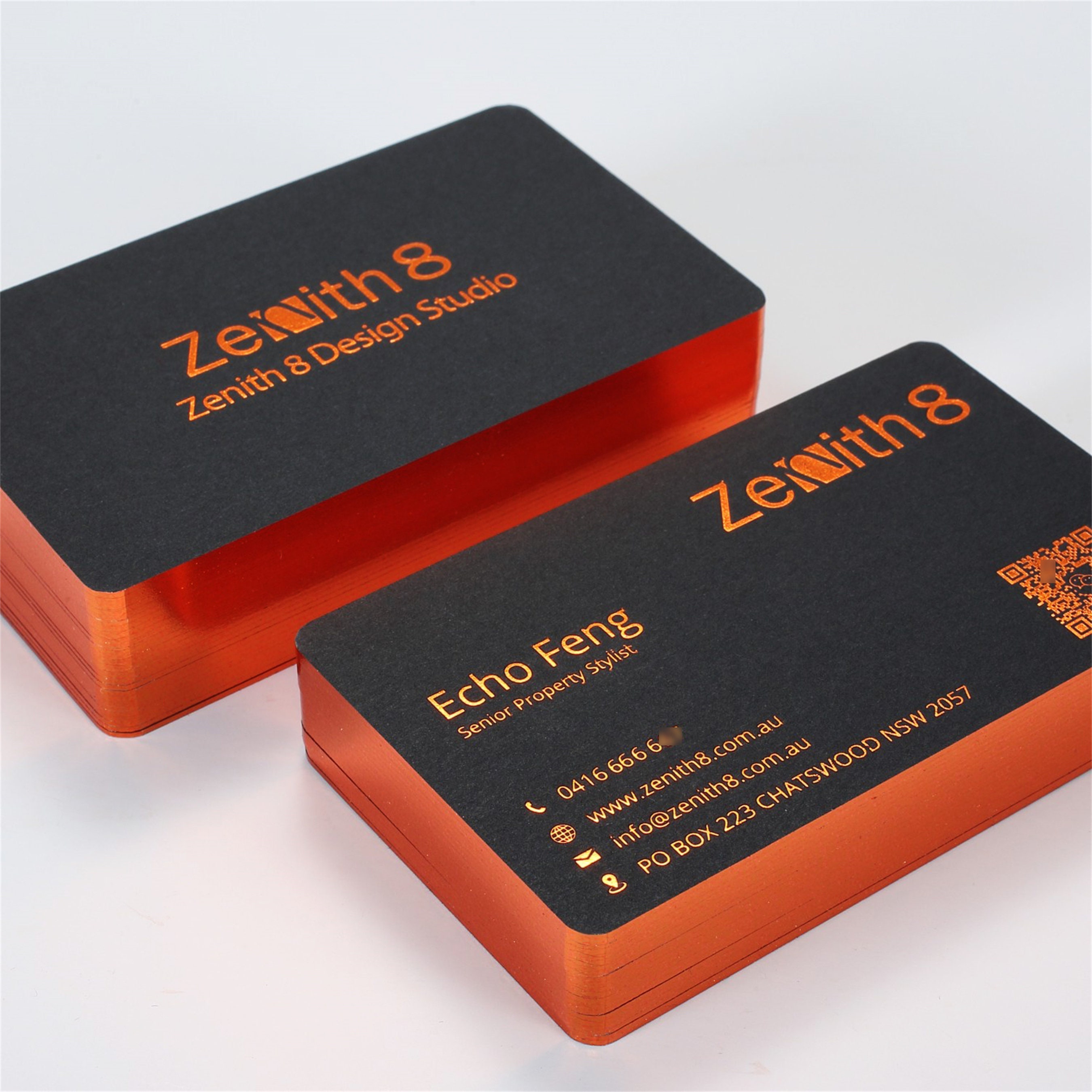 Luxury Gold foil Business Cards Design and Print, Foil Edging Calling Cards with foil stamping
