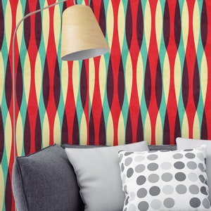 Colorful 1970/'s Groovy Swirl Design Peel and Stick Wall Paper DIY Self Adhesive Fabric Wall Paper Graphic