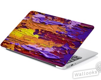 Macbook Skin Computer Decal Sticker Full Coverage Laptop Skin Vertical Stripe Abstract Watercolor Painting Laptop Skin