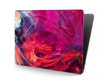 Abstract Digital Red Purple Painting Universal Laptop Skin, Computer Decal Sticker Full Coverage Laptop Premium 3m Vinyl Laptop Sticker