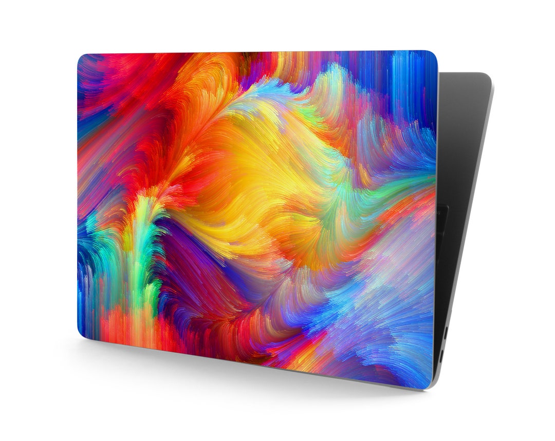 Bright Rainbow Swirls Lines Waves of Color UNIVERSAL Laptop Skin ...