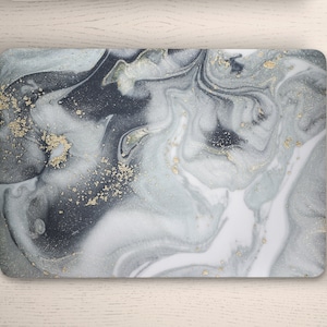 Black & Grey Resin Swirl Gold Fleck Pattern UNIVERSAL Laptop Skin, Computer Skin, Laptop Sticker Decal, Full Coverage Protective Laptop Skin