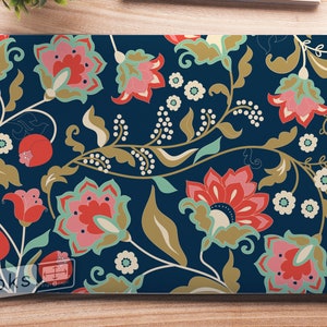 Ornate Floral Retro Pattern Laptop Skin, Macbook Skin, Computer Decal Sticker Full Coverage Laptop Skin