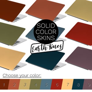 EARTH TONE SOLID Color Laptop Skins - Choose Your Color! Universal Laptop Skin, Computer Decal Sticker Full Coverage Laptop Premium 3m Vinyl