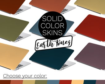 EARTH TONE SOLID Color Laptop Skins - Choose Your Color! Universal Laptop Skin, Computer Decal Sticker Full Coverage Laptop Premium 3m Vinyl