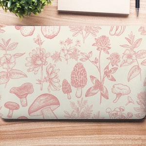 Rosa & weiße Morchel Pilze Kleeblumen UNIVERSAL Laptop Skin, Computer Skin, Laptop Aufkleber Aufkleber, Full Coverage Protected Laptop Skin