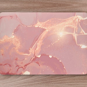 Stunning Pink Rose Marble Swirl Gold Veins UNIVERSAL Laptop Skin, Computer Skin, Laptop Sticker Decal, Full Coverage Protective Laptop Skin