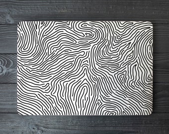 Thumbprint Tight Line Work Abstract Pattern Laptop Skin, Macbook Skin, Computer Decal Sticker Full Coverage Universal Laptop Skin