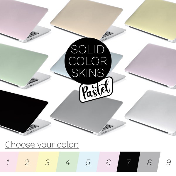 Skin per laptop PASTELLO IN COLORE SOLIDO: scegli il tuo colore! Pelle universale per laptop, adesivo per decalcomania per computer, vinile premium da 3 m per laptop a copertura totale