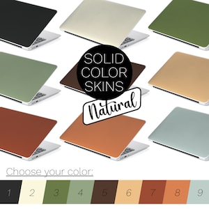 NATURAL SOLID COLOR Laptop Skins - Choose Your Color! Universal Laptop Skin, Computer Decal Sticker Full Coverage Laptop Premium 3m Vinyl