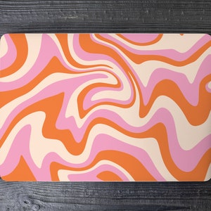 Orange Pink & Peach Swirls Melting Crayons UNIVERSAL Laptop Skin, Computer Skin, Laptop Sticker Decal, Full Coverage Protective Laptop Skin