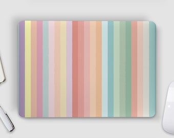 Boho Muted Rainbow Colored Fence Lines UNIVERSAL Laptop Skin, Computer Skin, Laptop Sticker Decal, Cover protettiva per laptop a copertura completa