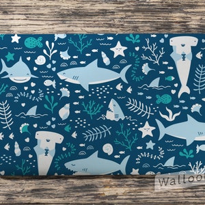 Sharks Swimming in Sea Illustration Laptop Skin, Macbook Skin, Computer Decal Sticker Full Coverage Laptop Skin