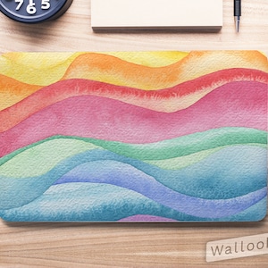 Kleurrijke Swirls aquarel textuur Laptop huid, Macbook huid, Computer Decal Sticker volledige dekking Laptop Skin